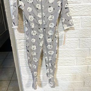 NWT Cat & Jack Animal Face Footed Long Sleeve Onesie 6-9 months